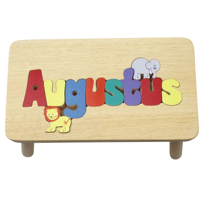 Children's puzzle stool with name best sale